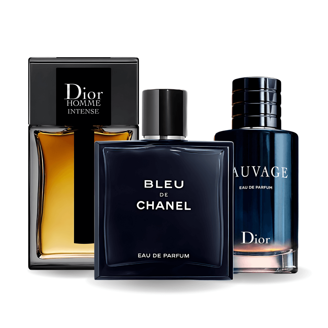 Akciové balenie 3 parfumov Sauvage Dior, Bleu de Chanel, Dior Homme Intense 100ml