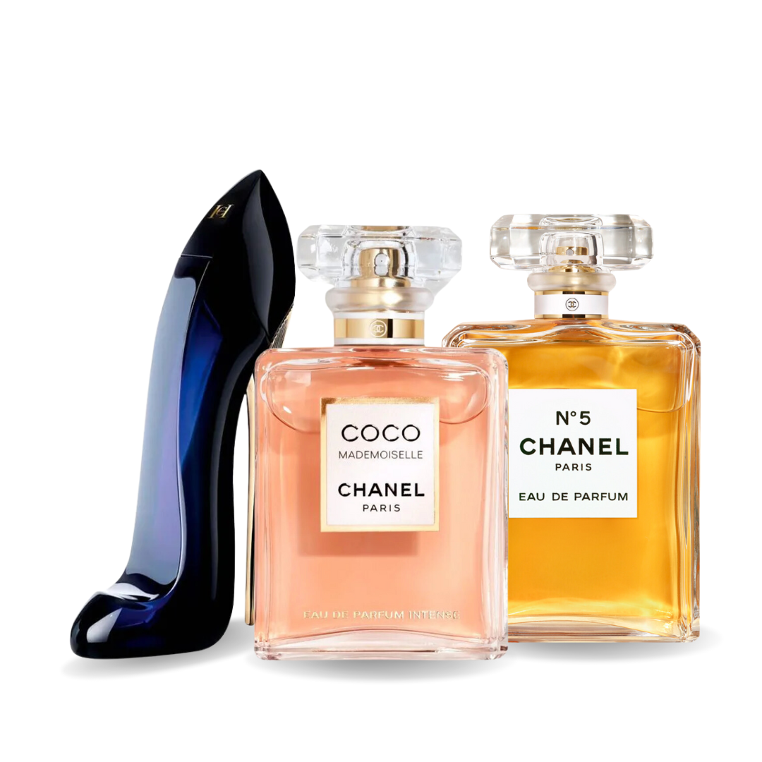 Akciové balenie 3 parfumov GOOD GIRL, COCO MADEMOISELLE a Chanel Nº5 100ml