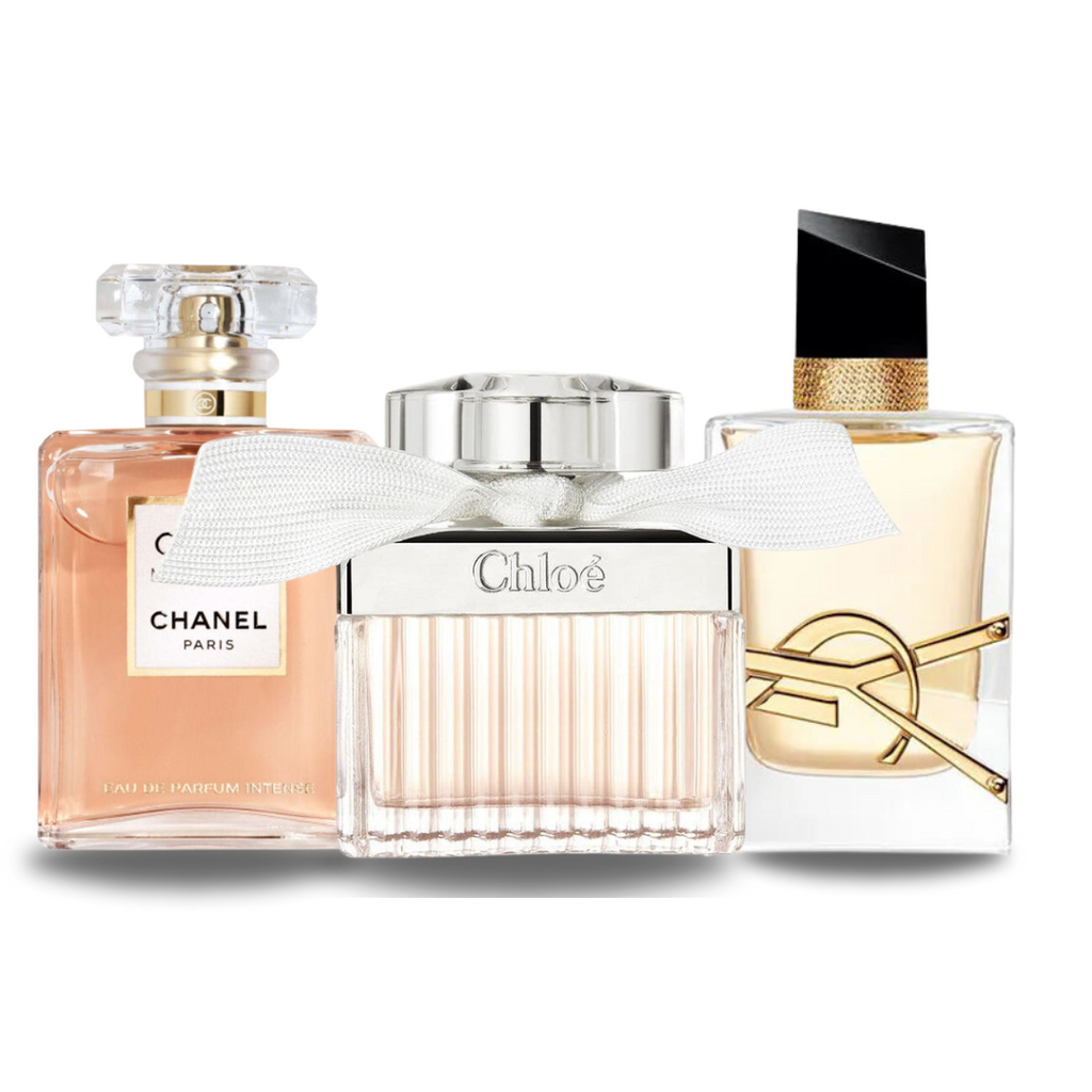 Akciové balenie 3 parfémov Chanel COCO MADEMOISELLE, Yves Saint Laurent LIBRE a CHLOÉ 100ml