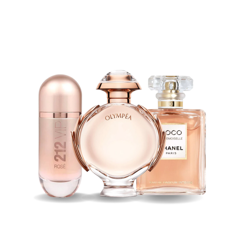 Akciové balenie 3 parfumov 212 VIP ROSÉ, OLYMPÉA a COCO MADEMOISELLE 100ml