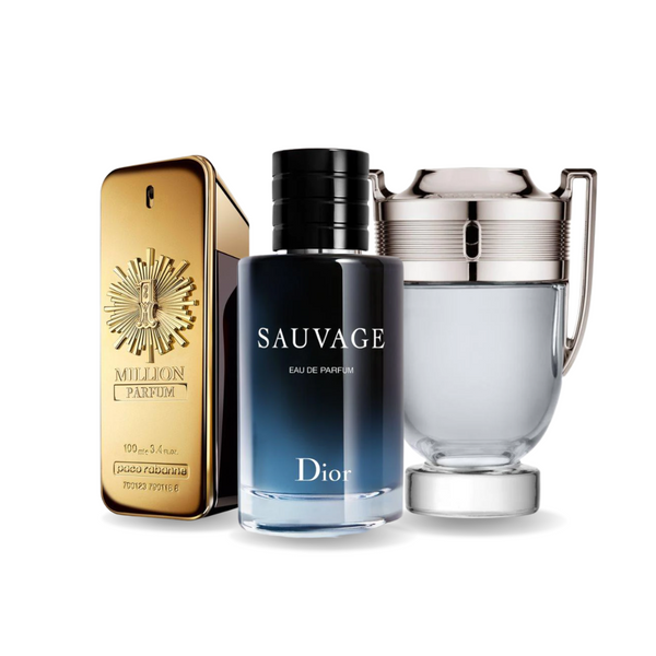 Akciové balenie 3 parfémovPaco Rabanne ONE MILLION, Dior SAUVAGE a Paco Rabanne INVICTUS 100ml