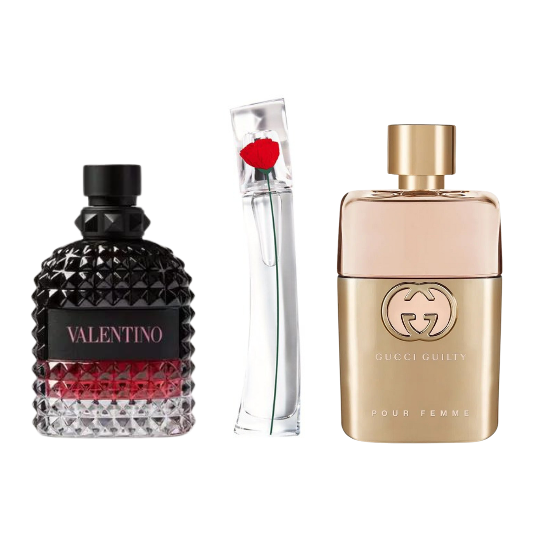 Akciové balenie 3 ks Gucci Guilt, Valentini Intense, Flower a Kenzo 100 ml